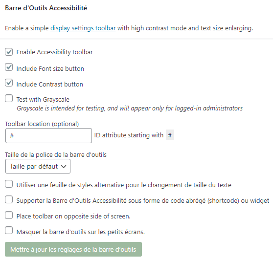 Paramétrage extension WordPress pour favoriser l'accessibilité numérique